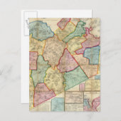 マサチューセッツ州ノーフォークの地図 ポストカード (正面/裏面)