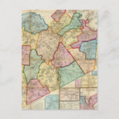 マサチューセッツ州ノーフォークの地図 ポストカード (正面)