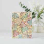 マサチューセッツ州ノーフォークの地図 ポストカード (スタンド正面)