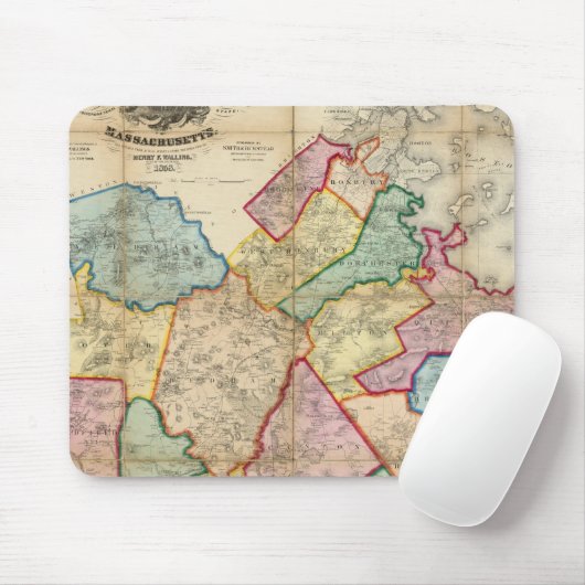 マサチューセッツ州ノーフォーク郡の地図 マウスパッド (マウス)