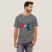 マサチューセッツ州バスケットボールUSAカラー Tシャツ (正面フル)