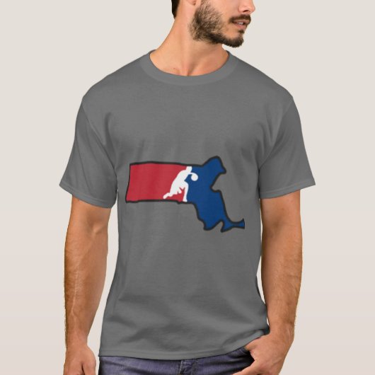マサチューセッツ州バスケットボールUSAカラー Tシャツ (正面)