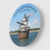 マサチューセッツ州バトラーフラッツライトハウス ラージ壁時計 (傾斜)