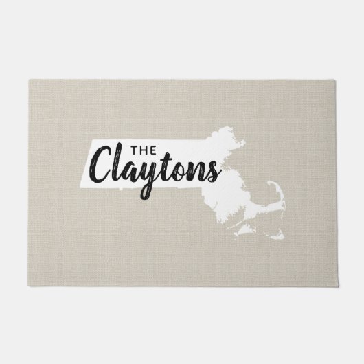 マサチューセッツ州ファミリーモノグラム州Doormat ドアマット (正面)