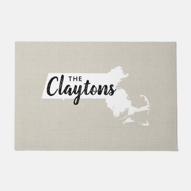 マサチューセッツ州ファミリーモノグラム州Doormat ドアマット (正面)