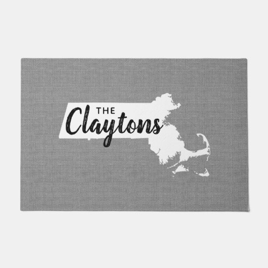 マサチューセッツ州ファミリーモノグラム州Doormat ドアマット (正面)