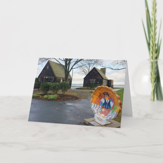 マサチューセッツ州プリマスのHappy Thanksgiving シーズンカード (正面)