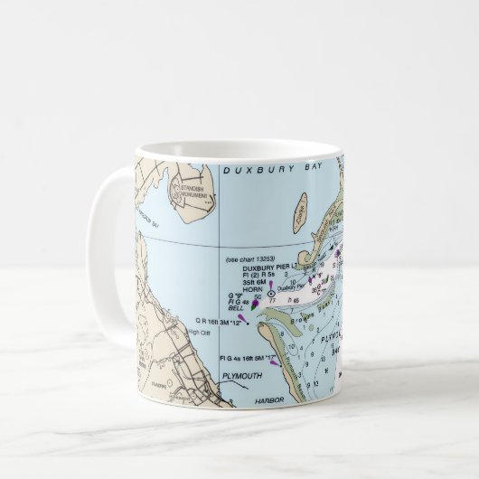 マサチューセッツ州プリマス港 コーヒーマグカップ (正面左)