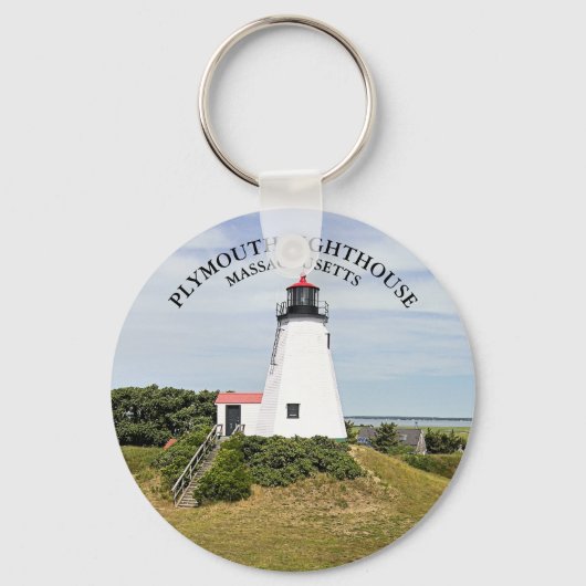 マサチューセッツ州プリマス・ラウンド・キーチェーン キーホルダー (正面)