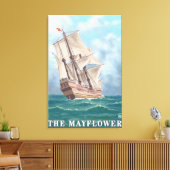 マサチューセッツ州プリマスView of the Mayflower キャンバスプリント (インサイチュ (リビング))