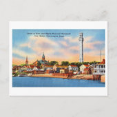 マサチューセッツ州プロビンスタウンの港の眺め ヴィンテージ ポストカード (正面)