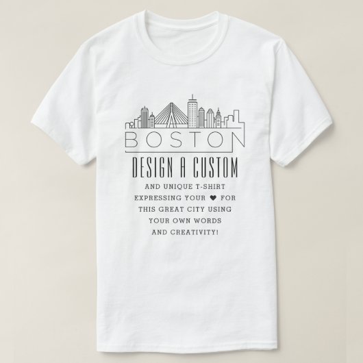 マサチューセッツ州ボスカスタムトンをテーマにしたの作成 Tシャツ (デザイン正面)