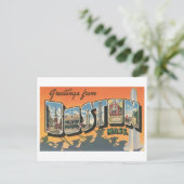 マサチューセッツ州ボストンからのヴィンテージの挨拶 ポストカード (スタンド正面)