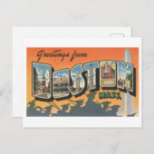 マサチューセッツ州ボストンからのヴィンテージの挨拶 ポストカード (正面/裏面)