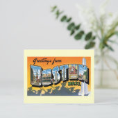 マサチューセッツ州ボストンからの挨拶 ポストカード (スタンド正面)