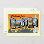 マサチューセッツ州ボストンからの挨拶 ポストカード (正面/裏面)