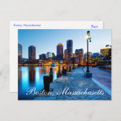 マサチューセッツ州ボストンの日没のスカイライン　ポストカード ポストカード (正面/裏面)