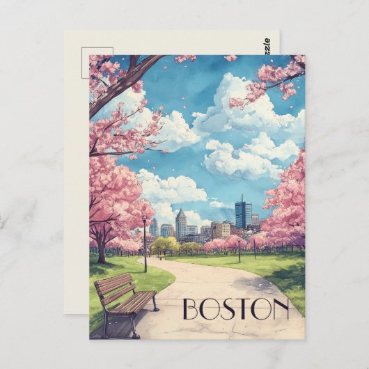 マサチューセッツ州ボストンへの旅行 ポストカード (正面/裏面)