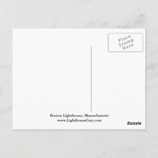 マサチューセッツ州ボストンライトハウス ポストカード (裏面)