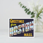 マサチューセッツ州ボストンヴィンテージビッグレター葉書 ポストカード (スタンド正面)