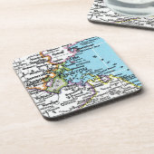 マサチューセッツ州ボストンヴィンテージマップオーナメント コースター (左側)