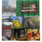 マサチューセッツ州ボストン写真コラージュ シャワーカーテン (正面)