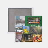 マサチューセッツ州ボストン写真コラージュ マグネット (正面/裏面)