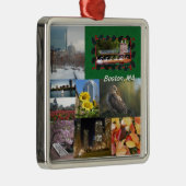 マサチューセッツ州ボストン写真コラージュ メタルオーナメント (右)