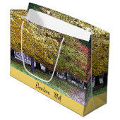 マサチューセッツ州ボストン秋の葉 ラージペーパーバッグ (正面アングル)