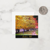 マサチューセッツ州ボストン秋リーフ漫画アート0533 ノートカード (正面/裏面インサイチュ)