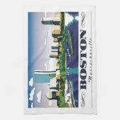 マサチューセッツ州ボストン キッチンタオル (縦)