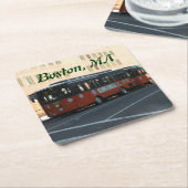 マサチューセッツ州ボストン スクエアペーパーコースター (アングル)