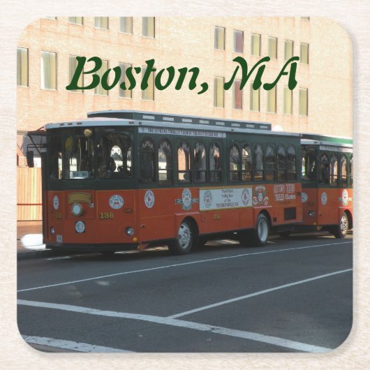 マサチューセッツ州ボストン スクエアペーパーコースター (正面)