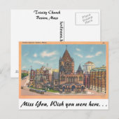 マサチューセッツ州ボストン，トリニティ・チャーチ ポストカード (正面/裏面)