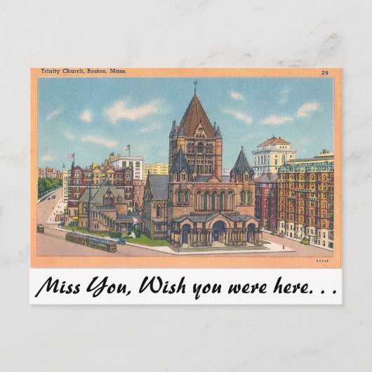 マサチューセッツ州ボストン，トリニティ・チャーチ ポストカード (正面)