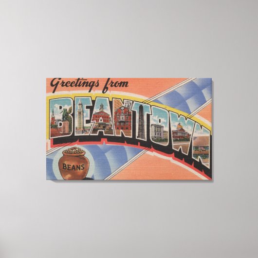 マサチューセッツ州ボストン（ビーンタウン） キャンバスプリント (正面)