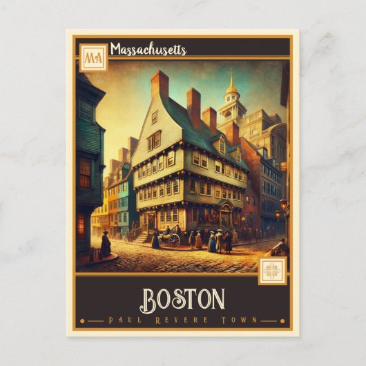 マサチューセッツ州ボストン |ヴィンテージ ポストカード (正面)