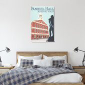 マサチューセッツ州ボストンFaneuil Hall View キャンバスプリント (インサイチュ (寝室))