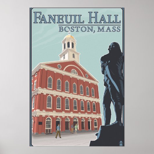 マサチューセッツ州ボストンFaneuil Hall View ポスター (正面)