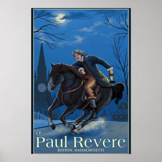 マサチューセッツ州ボストンPaul Revere's Ride ポスター (正面)