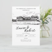 マサチューセッツ州ボーポートホテル カスタム会場デザイン 招待状 (スタンド正面)