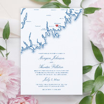 マサチューセッツ州マタポイセットのマップ - エレガントなネイビーブルーの結婚式