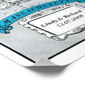 マサチューセッツ州マップウォールアートポスター ポスター (角)