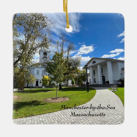 マサチューセッツ州マンチェスター セラミックオーナメント (正面)