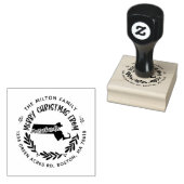 マサチューセッツ州メリークリスマス差出人住所 ラバースタンプ (押印)