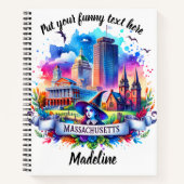 マサチューセッツ州ランドマークの水色 ノートブック (正面)