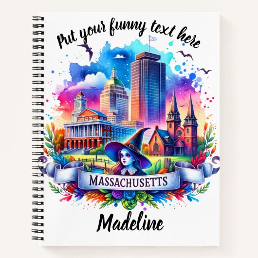 マサチューセッツ州ランドマークの水色 ノートブック (正面)