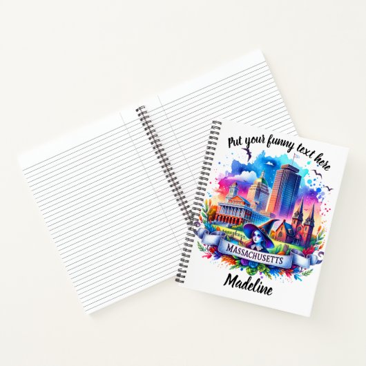 マサチューセッツ州ランドマークの水色 ノートブック (内部)