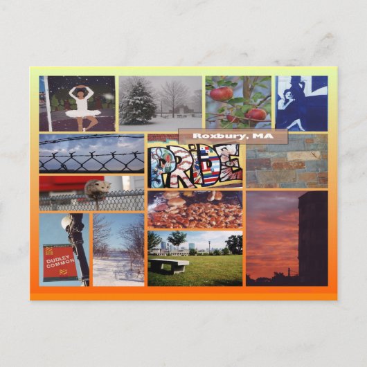 マサチューセッツ州ロックスベリーの写真コラージュ 9958 ポストカード (正面)