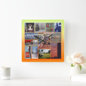 マサチューセッツ州ロックスベリー写真コラージュ 9958 スクエア壁時計 (ホーム)